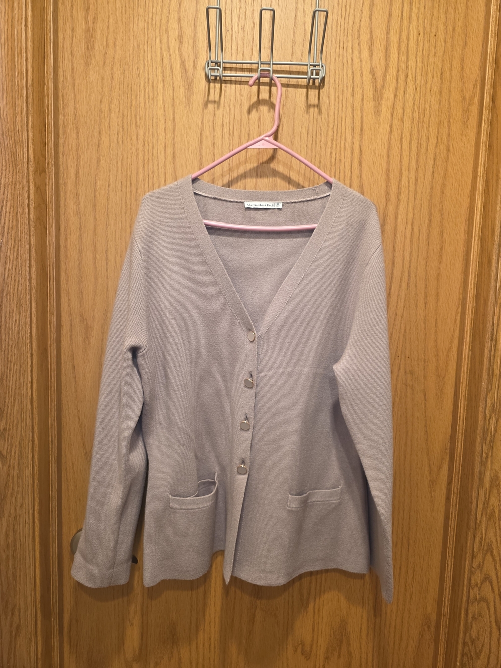 Abercrombie & Fitch Taupe V-Neck Button Cardigan